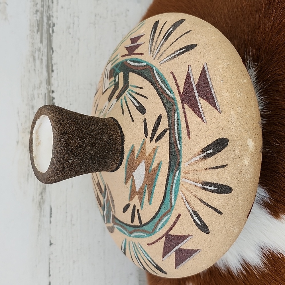 VTG NAVAJO SANDPAINTING SEED POT